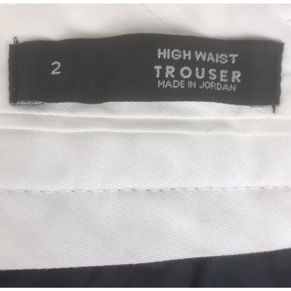 Loft High Waist Trouser Mid Rise Pants Houndstooth Wide Leg Navy Black Size 2 - Picture 8 of 9